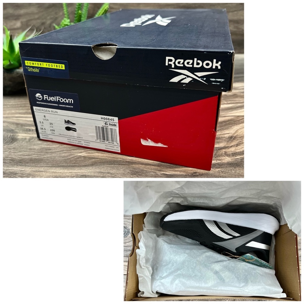 NIB Reebok Energen Run Fuel Foam Running Shoes Sneakers Black - Picture 13 of 15